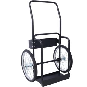 Large Dual Oxygen Tank Cart Dolly Double Cylinder Cart, 20 Pneumatic Wheels Includes Two Fastening Belts ,black