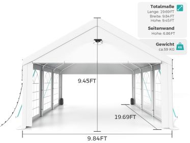 Party Tent- 10x20FT Heavy Duty Canopy Tent with Removable sidewals,outdoor Waiterpro Patio camping Gazebo sheter,perect for wedding Holday Bithday BBa