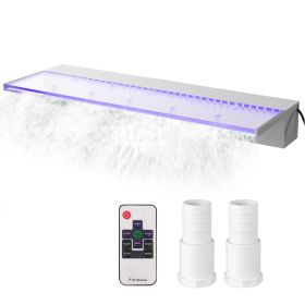 VEVOR Fountain Spillway 35x3.2x8.1 Inch, Pool Waterfall Fountain 17 Colors Led, Pool Water Fall Kit with Remote, Pool Spillway Solid Acrylic Pool Wate