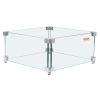 VEVOR Gas Fire Pit Wind Guard for Square Fire Table, 15 x 15 x 7 inch Clear Tempered Wind Guard for Firepits, 0.31 inch Thick Square Glass Shield, Gla