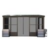 10x12FT All Season Sunroom, Outdoor Permanent Wall Mounted Solarium with Detachable Polycarbonate Windows, Aluminum Lean to Gazebo Sun Room with 2 Loc