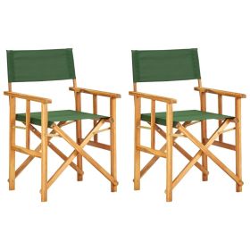 Director's Chairs 2 pcs Solid Acacia Wood Green