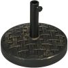 Outsunny 18" Patio Umbrella Base, 40 lbs. Concrete Heavy Duty Umbrella Stand with Metal Umbrella Holder for 1.5" or 2" Umbrella Poles, Round Market Um
