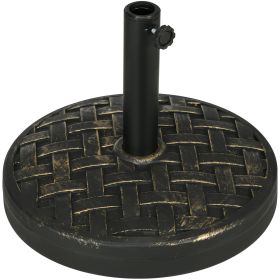 Outsunny 18" Patio Umbrella Base, 40 lbs. Concrete Heavy Duty Umbrella Stand with Metal Umbrella Holder for 1.5" or 2" Umbrella Poles, Round Market Um