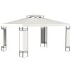 Outsunny 10' x 13' Patio Gazebo, Double Roof Outdoor Gazebo Canopy Shelter with Screen Decorate Corner Frame, for Garden, Lawn, Backyard and Deck, Cre