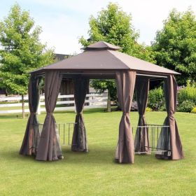 13ft x 13ft Patio Gazebo-Coffee-AS