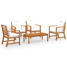 5 Piece Garden Lounge Set with Cushion Solid Acacia Wood
