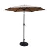 8.8 feet Outdoor Aluminum Patio Umbrella, Patio Umbrella, Market Umbrella with 42 pounds Round Resin Umbrella Base, Push Button Tilt and Crank lift, T