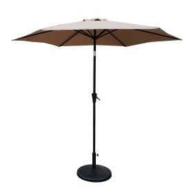 8.8 feet Outdoor Aluminum Patio Umbrella, Patio Umbrella, Market Umbrella with 42 pounds Round Resin Umbrella Base, Push Button Tilt and Crank lift, T