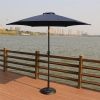 8.8 feet Outdoor Aluminum Patio Umbrella, Patio Umbrella, Market Umbrella with 33 pounds Round Resin Umbrella Base, Push Button Tilt and Crank lift, N