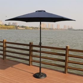 8.8 feet Outdoor Aluminum Patio Umbrella, Patio Umbrella, Market Umbrella with 33 pounds Round Resin Umbrella Base, Push Button Tilt and Crank lift, N