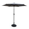 8.8 feet Outdoor Aluminum Patio Umbrella, Patio Umbrella, Market Umbrella with 42 pounds Round Resin Umbrella Base, Push Button Tilt and Crank lift, G