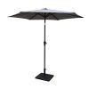 8.8 feet Outdoor Aluminum Patio Umbrella, Patio Umbrella, Market Umbrella with 42 Pound Square Resin Umbrella Base, Push Button Tilt and Crank lift, G