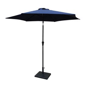8.8 feet Outdoor Aluminum Patio Umbrella, Patio Umbrella, Market Umbrella with 42 Pound Square Resin Umbrella Base, Push Button Tilt and Crank lift, N