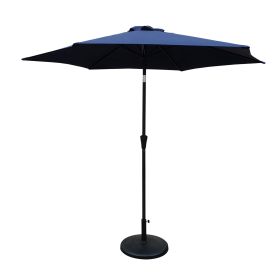 8.8 feet Outdoor Aluminum Patio Umbrella, Patio Umbrella, Market Umbrella with 42 pounds Round Resin Umbrella Base, Push Button Tilt and Crank lift, N