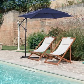 10ft Cantilever Patio Umbrella, Offset Hanging Outdoor Table Umbrella with Tilt Crank, 6 Sturdy Ribs, UV 50+ Protection Sun Shade for Market, Garden,