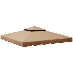 Outsunny 9.8' x 9.8' Gazebo Replacement Canopy, Gazebo Top Cover with Double Vented Roof for Garden Patio Outdoor (TOP ONLY), Khaki