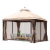 VEVOR Patio Gazebo for 10-12 Person, 10 x 13 FT Backyard Gazebo, with Mosquito Netting, Metal Frame, and PU Coated 180G Polyester, Outdoor Canopy Shel