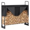VEVOR 4.3FT Outdoor Firewood Rack with Cover, 52x14.2x46.1 in, Heavy Duty Firewood Holder & 600D Oxford Waterproof Cover for Fireplace, Patio, Indoor/