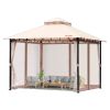 VEVOR Patio Gazebo for 6-8 Person, 10 x 10 FT Backyard Gazebo, with Mosquito Netting, Metal Frame, and PU Coated 180G Polyester, Outdoor Canopy Shelte