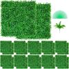 VEVOR Artificial Boxwood Panel UV 24pcs Boxwood Hedge Wall Panels Artificial Grass Backdrop Wall 10" X 10" 4 cm Green Grass Wall, Fake Hedge for Decor