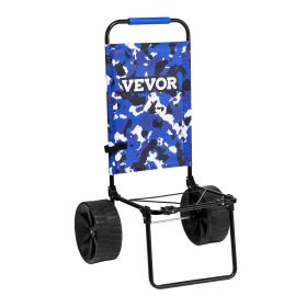 VEVOR Beach Dolly with Big Wheels for Sand, 15.4" x 15.7" Cargo Deck, w/ 10" PE Solid Wheels, 69LBS Loading Capacity Folding Sand Cart, Heavy Duty Car