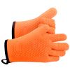 VEVOR Silicone Smoker Oven Gloves, Non-Slip Heat Resident BBQ Grill Gloves with Fingers, Waterproof & Hangable Design, Easy to Clean & Store, for Gril