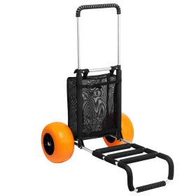 VEVOR Beach Dolly with Big Wheels for Sand, 29.9" x 15.4" Cargo Deck, w/ 12" Foam Wheels, 165LBS Loading Capacity Folding Sand Cart & 27" to 44.7" Adj