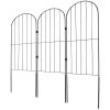 VEVOR Garden Fence, No Dig Fence 24in(H) x30ft(L) Animal Barrier Fence, Underground Decorative Garden Fencing with 2 Inch Spike Spacing, Metal Dog Fen