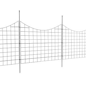 VEVOR Garden Fence, 36.6in(H) x12ft(L) Animal Barrier Fence, Underground Decorative Garden Fencing with 2.5 Inch Spike Spacing, Metal Dog Fence for Th