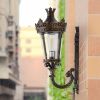 Vintage Outdoor Wall Lantern, Waterproof Exterior Wall Sconce with Crown Top and Clear Glass, Decorative Outdoor Lighting Fixture for Patio, Garden, o