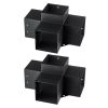 VEVOR Pergola Bracket Kit 6''x6'', 2pcs 4-Way Heavy Duty Corner Bracket Woodworks DIY Post Base Kit, Easy Installation Wooden Beams for Gazebos, Patio