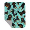 Black and Tan Cavalier King Charles Spaniel Quilted Blanket 50x60 Artwork Pattern Quilted Throw Blanket for Bed, Couch, Sofa, Soft and Lightweight
