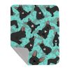 Black French Bulldog Quilted Blanket 50x60 Artwork Pattern Quilted Throw Blanket for Bed, Couch, Sofa, Soft and Lightweight