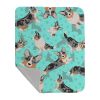 Blue Merle Welsh Cardigan Corgi Quilted Blanket 50x60 Artwork Pattern Quilted Throw Blanket for Bed, Couch, Sofa, Soft and Lightweight
