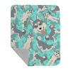 Grey Siberian Husky Quilted Blanket 50x60 Artwork Pattern Quilted Throw Blanket for Bed, Couch, Sofa, Soft and Lightweight
