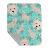 Westie Quilted Blanket 50x60 Artwork Pattern Quilted Throw Blanket for Bed, Couch, Sofa, Soft and Lightweight