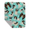 Tricolor Papillon Quilted Blanket 50x60 Artwork Pattern Quilted Throw Blanket for Bed, Couch, Sofa, Soft and Lightweight