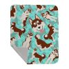 Red Siberian Husky Quilted Blanket 50x60 Artwork Pattern Quilted Throw Blanket for Bed, Couch, Sofa, Soft and Lightweight