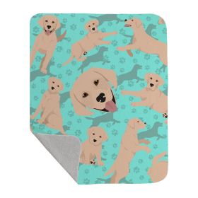 Yellow Labrador Retriever Quilted Blanket 50x60 Artwork Pattern Quilted Throw Blanket for Bed, Couch, Sofa, Soft and Lightweight