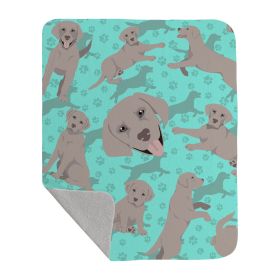 Grey Labrador Retriever Quilted Blanket 50x60 Artwork Pattern Quilted Throw Blanket for Bed, Couch, Sofa, Soft and Lightweight