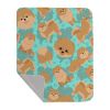 Orange Pomeranian Quilted Blanket 50x60 Artwork Pattern Quilted Throw Blanket for Bed, Couch, Sofa, Soft and Lightweight