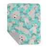 White Standard Poodle Quilted Blanket 50x60 Artwork Pattern Quilted Throw Blanket for Bed, Couch, Sofa, Soft and Lightweight