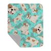 Piebald English Bulldog Quilted Blanket 50x60 Artwork Pattern Quilted Throw Blanket for Bed, Couch, Sofa, Soft and Lightweight