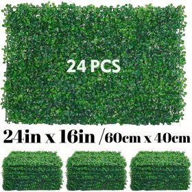 24Pcs Artificial Boxwood Topiary Hedge Plant Grass Backdrop Fence Privacy Screen Grass Wall Decoration For Balcony Garden Fence