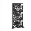 Wide Edge Street Black Galvanized Screen Freestanding Outdoor Divider Decorative Privacy Fence Screen Set for Deck Patio Balcony Garden Outdoor&Indoor