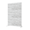 Classic Shutters Wood Grain Style White Galvanized Screen Freestanding Outdoor Divider Decorative Privacy Fence Screen Set for Deck Patio Balcony Gard