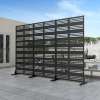 Width One Narrow Two type-B Shutters Black Galvanized Screen Freestanding Outdoor Divider Decorative Privacy Fence Screen Set for Deck Patio Balcony G