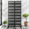 Width One Narrow Two type-B Shutters Black Galvanized Screen Freestanding Outdoor Divider Decorative Privacy Fence Screen Set for Deck Patio Balcony G