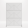 Mountain-shaped White Metal Privacy Screen Metal Outdoor Privacy Screen, Freestanding Outdoor Divider Decorative Privacy Fence Screen Set for Deck Pat